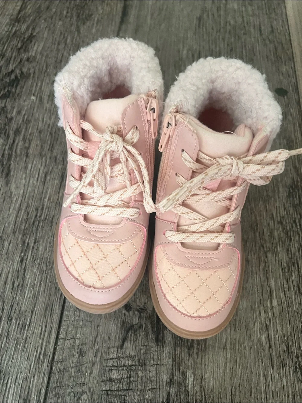 OshKosh B'gosh Pink Quilted Faux-Fur Lined Kids Boots